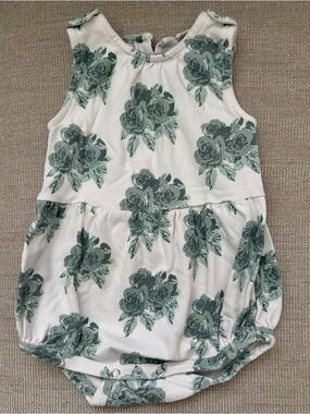 kate quinn Organic Cotton Bubble Romper with Floral Print Size 12-18 M